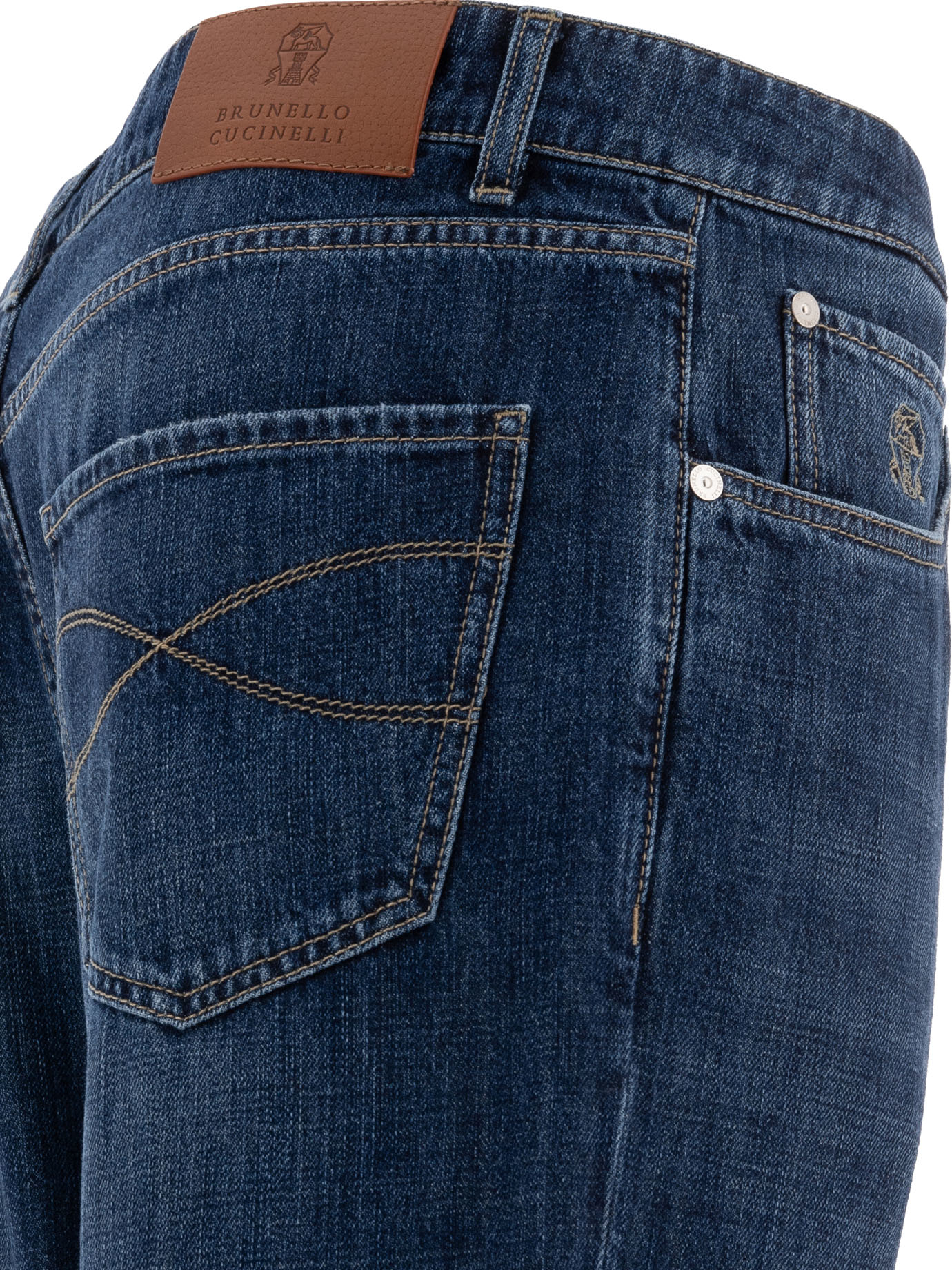 BRUNELLO CUCINELLI Blue Leisure fit jeans in lightweight denim